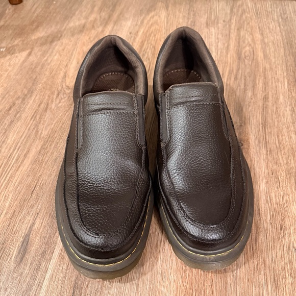 Dr Martens UTAH Mens Dark Brown Leather Slip On Loafer Shoes Chunky Sz 11 Grunge - Picture 2 of 7
